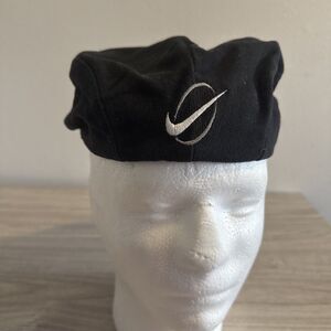 Vintage 90s Nike Newsboy Cabbie Hat Cap Black Size Small
